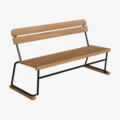 Nordic Nest Grythyttan Stålmöbler Sofa 3 Teak-black steel frame