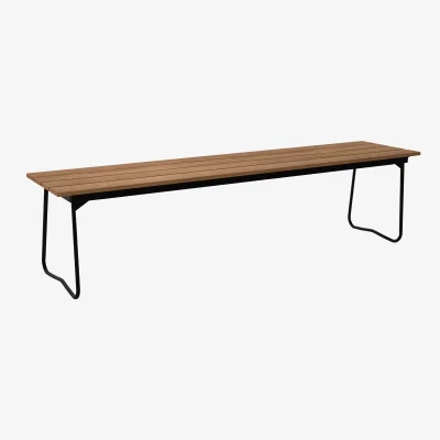 Nordic Nest Grythyttan Stålmöbler Bänk 9 bench Teak-black steel frame