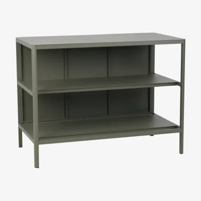 Nordic Nest Brafab Kelia outdoor kitchen bench with shelves Nordic green 121x91x64 cm