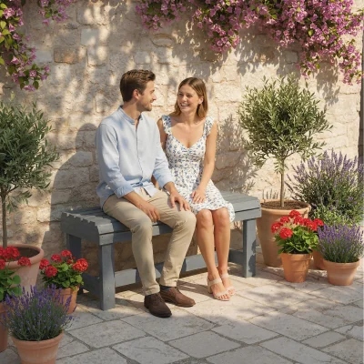 The Range Outsunny Wooden Garden Bench, two Seater Slatted Outdoor Bench - Brown