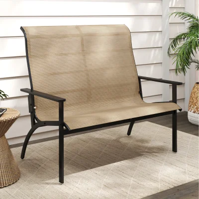 The Range Outdoor Adirondack Bench Chair - Brown