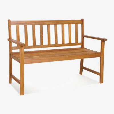 The Range 2-Person Garden Bench with Slatted Seat