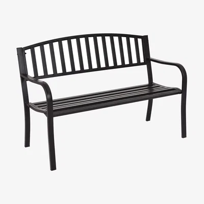 The Range 2-Seater Garden Bench Loveseat Furniture - Black