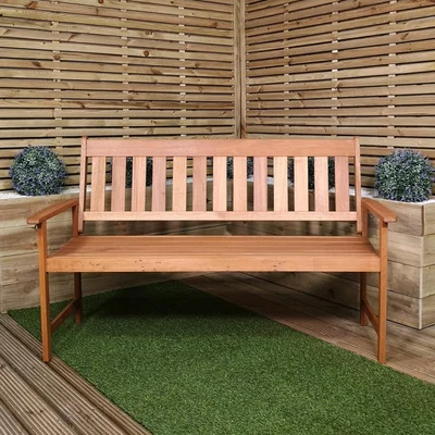 The Range Cartmel 3 Seater Outdoor Wooden Garden Patio Bench - Brown