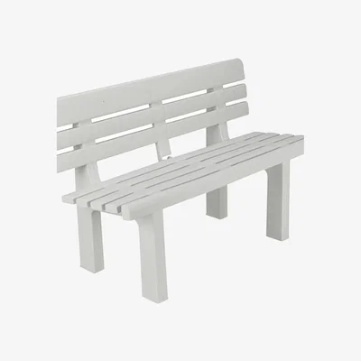 The Range 2 Seater Plastic Weatherproof Outdoor Garden Bench - White