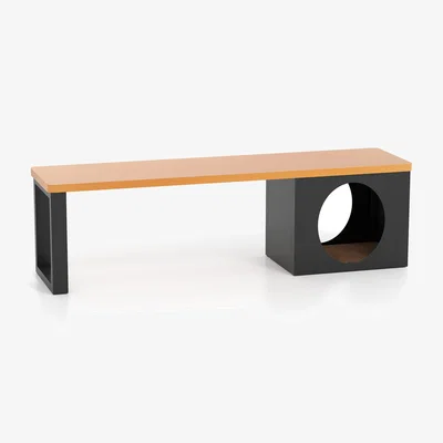 The Range Long Outdoor Metal Bench - Brown