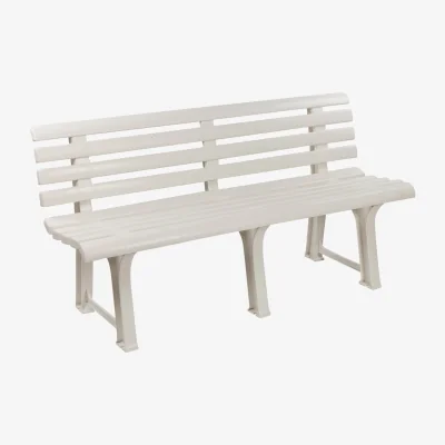 The Range Outdoor Garden Plastic Bench - White