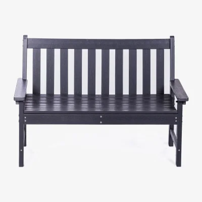 The Range Oakdale Wood-effect HDPE Garden Bench - Dark Grey