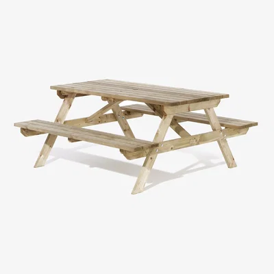The Range Rowlinson Softwood Picnic Table - Natural Timber / 6