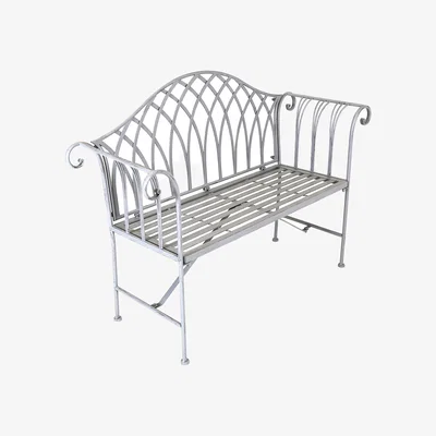 The Range Decorative Outdoor Wrought Iron Rustic Bench - Grey
