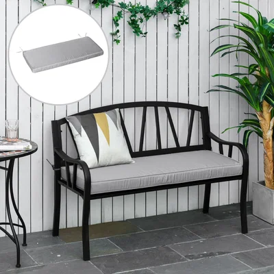 The Range Outsunny Garden Bench Cushion Loveseat Seat Pad for 2 Seaters - Light Grey