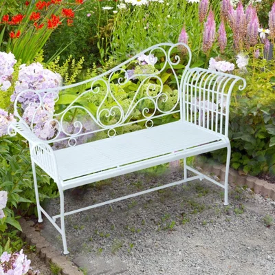 The Range High Back Garden Bench - White