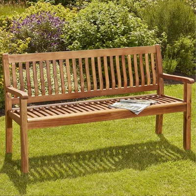 The Range 3 Seater Rowena Garden Bench - Brown