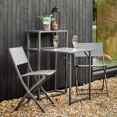 Dunelm Barham Balcony Set Charcoal