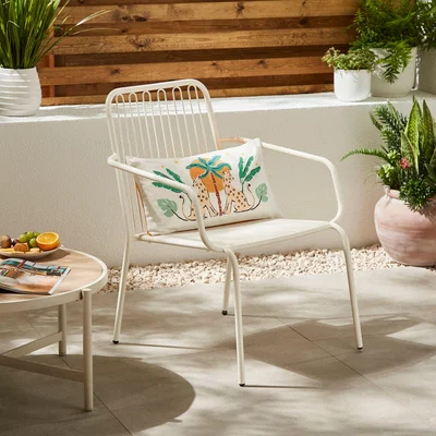 Dunelm Steel Garden Chair White