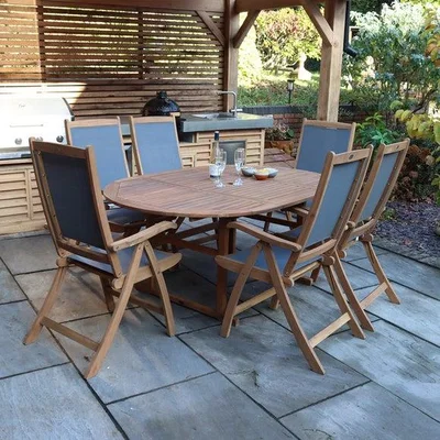 Dunelm Turnbury Extendable 6 Seater Outdoor Recliner Set