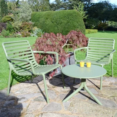 Dunelm Return - Nardi Step Low Round Table with 2 Doga Relax Chairs