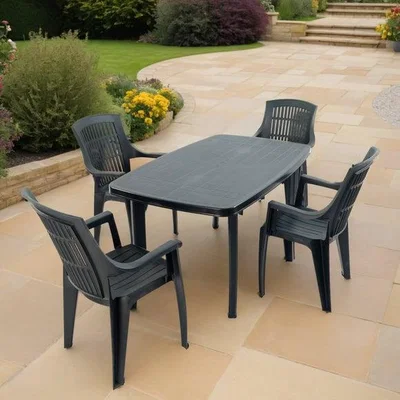 Dunelm Trabella Aurora Rectangular Patio Table with 4 Bonnie Chairs