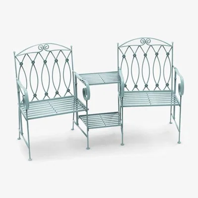 Dunelm Charles Bentley Wrought Iron Sage Green Double Seat