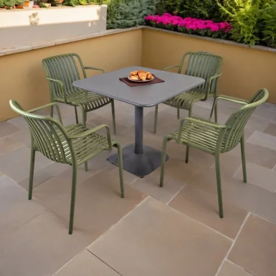 Dunelm Modura Albin Square Table with 4 Alma Armchairs