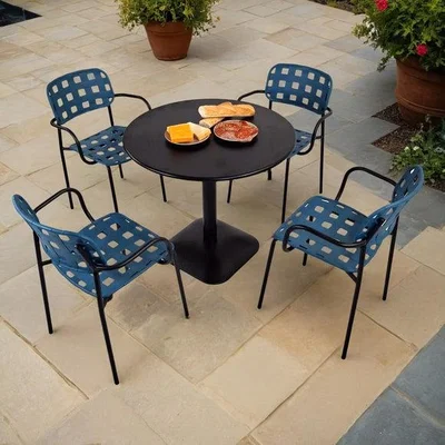 Dunelm Modura Albin Round Table with 4 Karin Armchairs