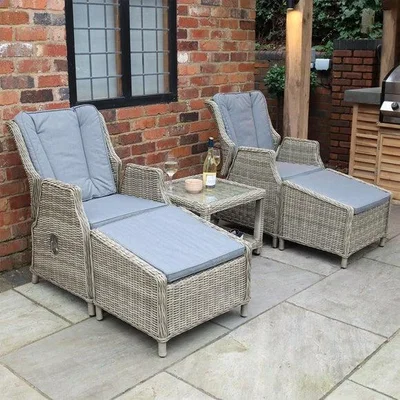 Dunelm A.Mir Wentworth 5 Piece Deluxe Reclining Outdoor Chair Set