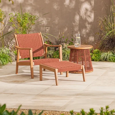 Gardenesque Stanley Garden Lounge | Chair & Table Set Earthy Red