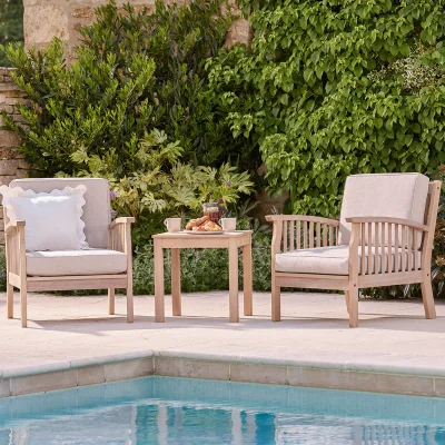 Gardenesque Repton Classic Wooden Armchairs | Set of 2 Natural