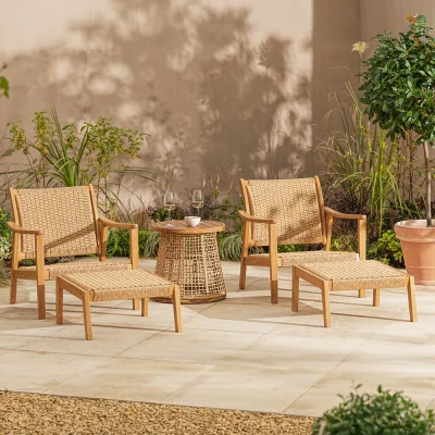 Gardenesque Stanley Garden Lounge | Chair & Table Set Natural