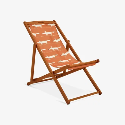 Habitat Habitat x Scion Folding Wooden Garden Deck Chair - Mr Fox