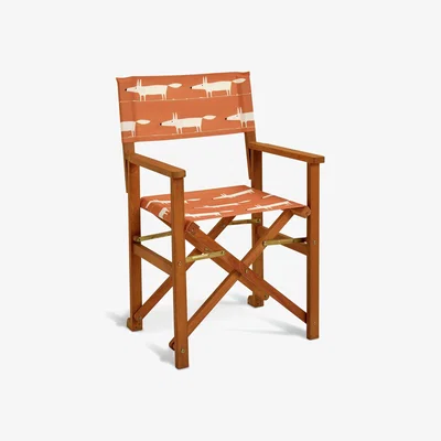 Habitat Habitat x Scion Folding Wooden Garden Director Chair- Mr Fox