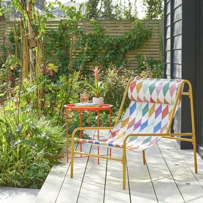 Habitat Habitat Teka Metal Garden Chair - Harlequin