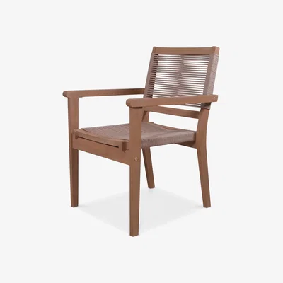 John Lewis Royalcraft Roma Rope Stacking Garden Chair, Set of 2, FSC-Certified (Acacia Wood), Natural