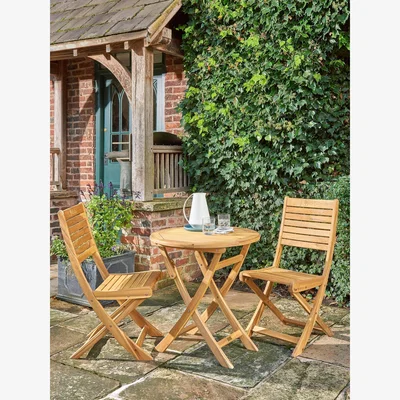 John Lewis KETTLER RHS Chelsea Garden Bistro Table & Chairs Set, FSC-Certified (Eucalyptus Wood), Natural