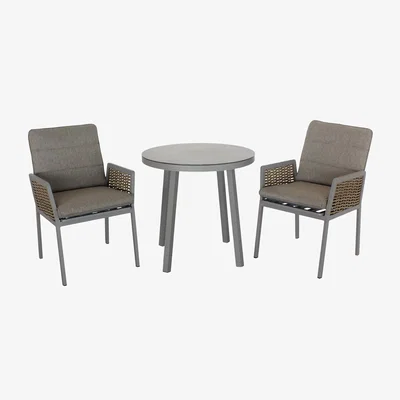 John Lewis LG Outdoor Havana 2-Seater Garden Bistro Table & Chairs Set, Natural
