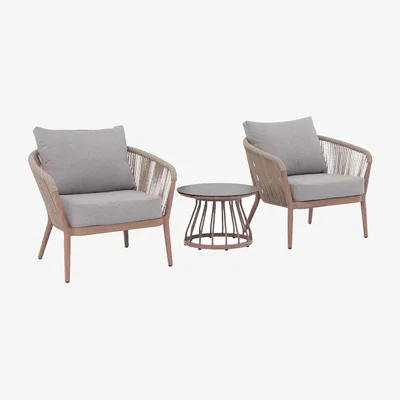John Lewis KETTLER Messina Companion 2-Seater Garden Side Table & Lounge Chairs Set