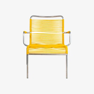 John Lewis Fiam Mya Spaghetti Garden Lounge Armchair, Yellow