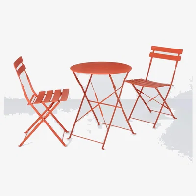 John Lewis John Lewis ANYDAY Camden 2-Seater Garden Bistro Table & Chairs Set, Burnt Orange