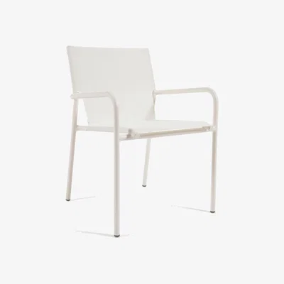 Kave Home Zaltana stackable outdoor chair in aluminium with a matte white painted finish