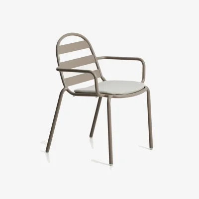 Kave Home Joncols outdoor chair in aluminium with taupe painted finish