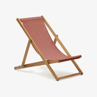 Kave Home Adredna solid acacia outdoor deck chair in terracotta FSC 100%