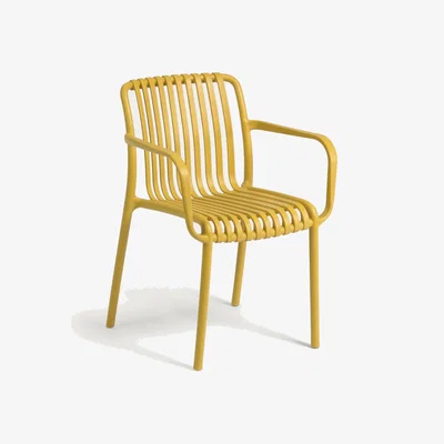 Kave Home Isabellini stackable outdoor chair in yellow