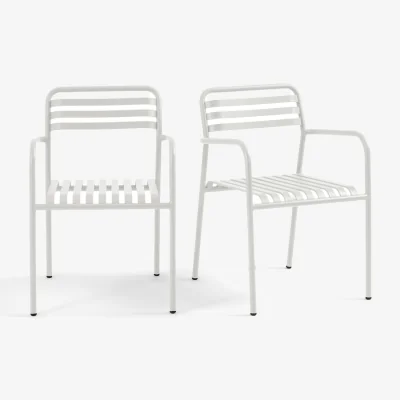 La Redoute Set of 2 Manni Aluminium Garden Armchairs