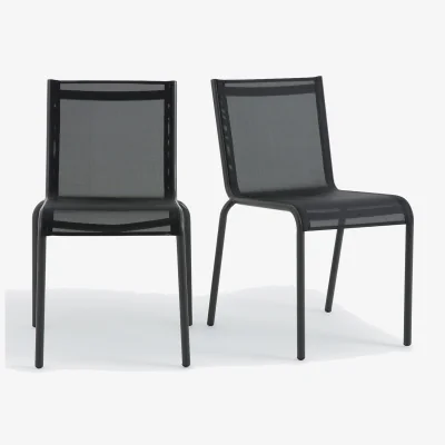 La Redoute Set of 2 Zory Garden Chairs in Aluminium and Textilene
