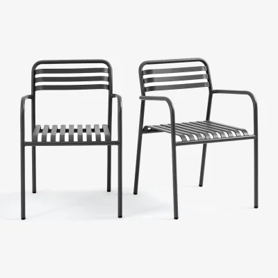 La Redoute Set of 2 Manni Aluminium Garden Armchairs