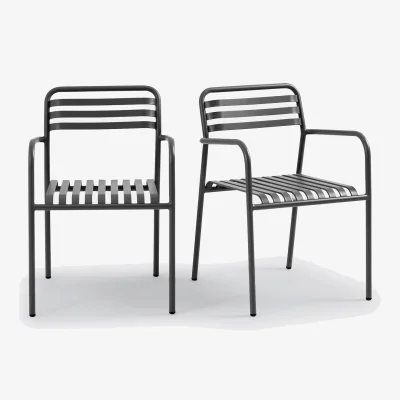 La Redoute Set of 2 Manni Aluminium Garden Armchairs