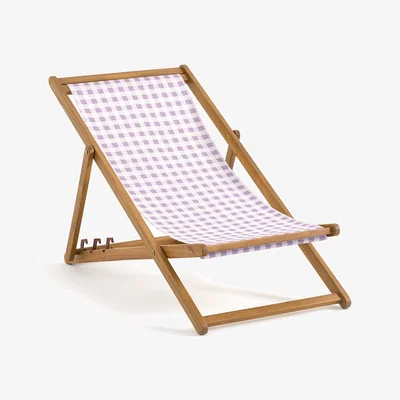 La Redoute Veldi Acacia & Gingham Canvas Deck Chair