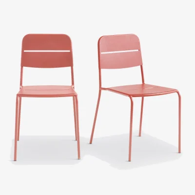 La Redoute Set of 2 Dune Steel Metal Garden Chairs