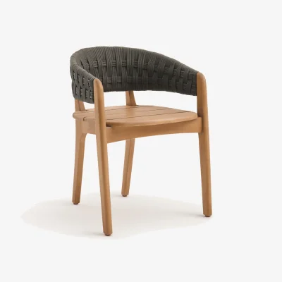 La Redoute Chablis Garden Dining Chair in Solid Acacia and Braided Rope