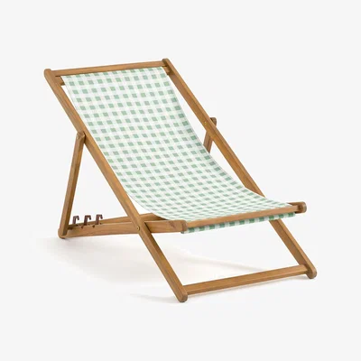 La Redoute Veldi Acacia & Gingham Canvas Deck Chair